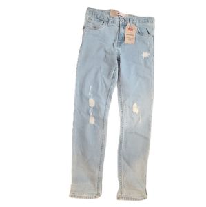 Levi's girls light wash blue jeans size 12 GIRLFRIEND adjustable waistband